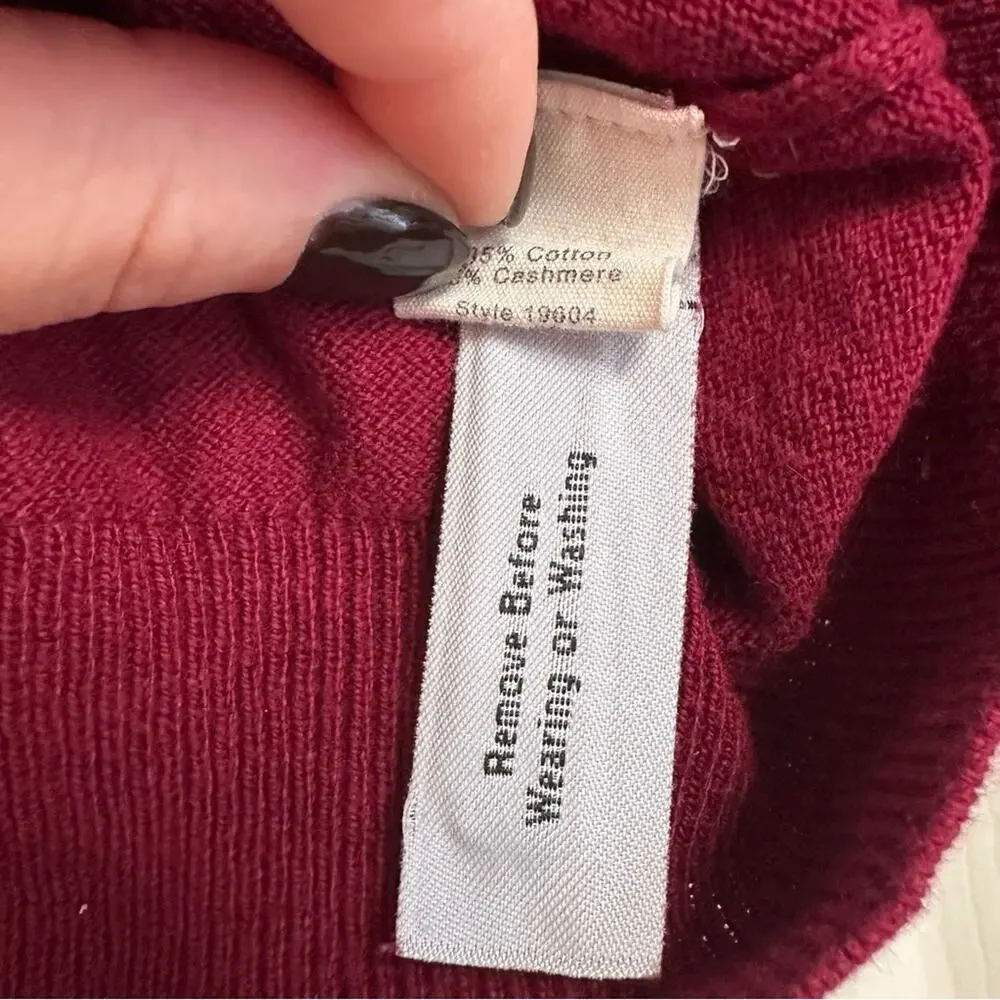 J Crew Men's V-Neck Cotton Cashmere Blend Red Large‎ Preppy Academia Collegiate